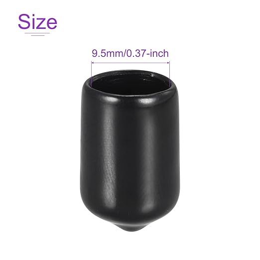 DMiotech 20 Pack 3/8" ID Black Screw Thread Protectors Rubber End Caps Bolt - Image 4