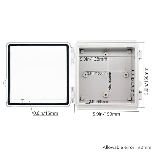 Zulkit Junction Box IP67 Waterproof Electrical Box Hinged Clear Cover Stainless - Image 5