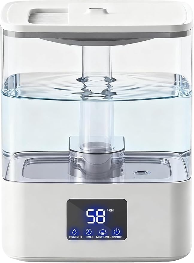KZF 4L Top Fill Humidifiers for Bedroom & 60H Runtime by BreathePureLiveNaturally