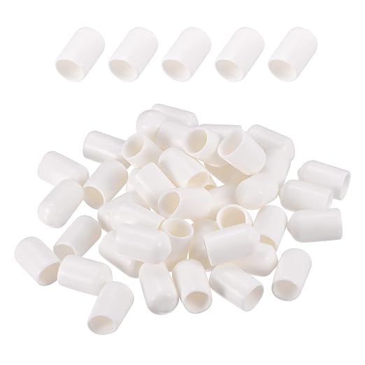 DMiotech 100 Pack 9mm ID White Screw Thread Protectors Rubber End Caps Bolt by DMiotech