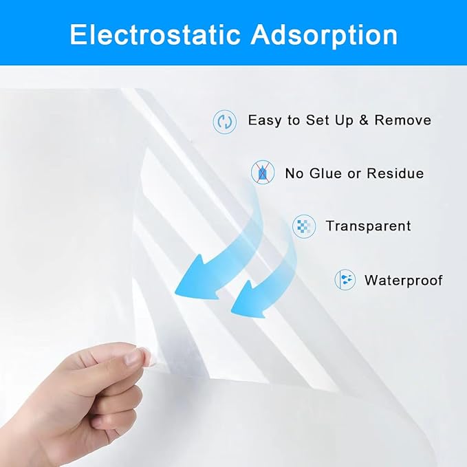 Wall Protector, 17.7in x 32.8ft No Adhesive Static Cling Contact Paper - Image 2
