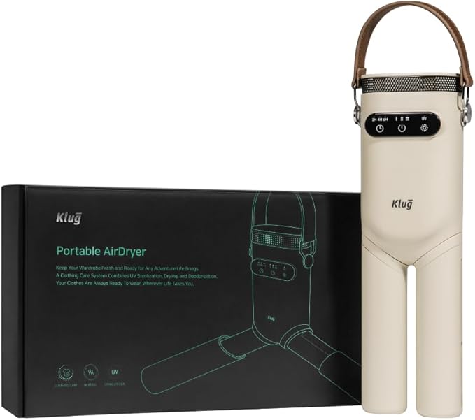 Klug Portable Dryer, 2-in-1 Clothes & Shoe Dryer, by Klug
