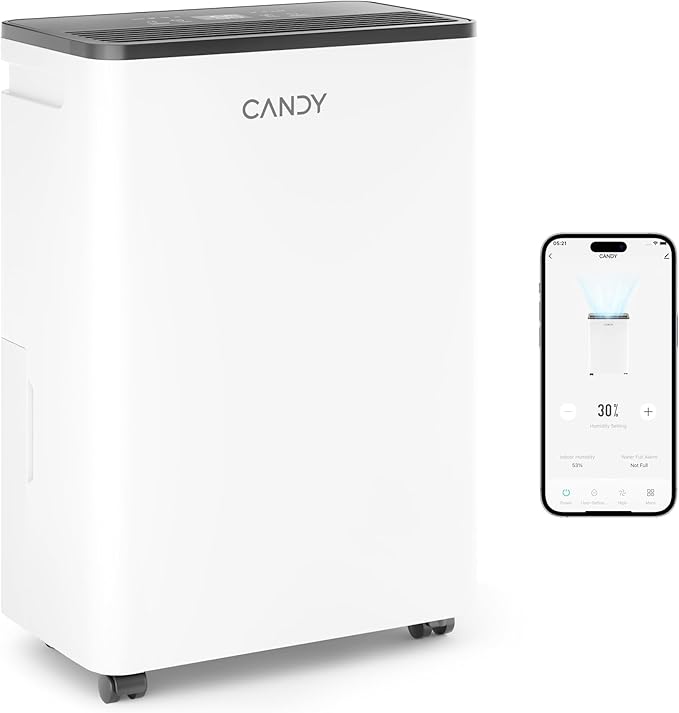 Candy 2000 Sq.Ft Dehumidifiers for Home, 34 Pints Portable Dehumidifier by CANDY