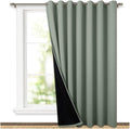 NICETOWN Greyish Green Full Shading Extra Wide Curtains by NICETOWN