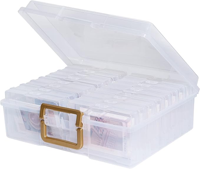 novelinks Transparent 4" x 6" Photo Organizers and Photo Storage Box by novelinks