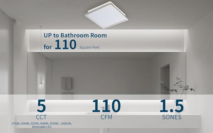 Tech Drive Modern Nickel Bathroom Exhaust Fan - Image 5