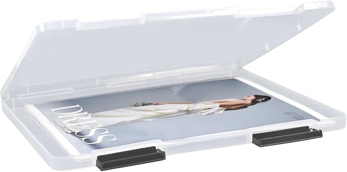 SAYEEC Portable Project Case A4 Plastic Transparent File Storage Box by SAYEEC