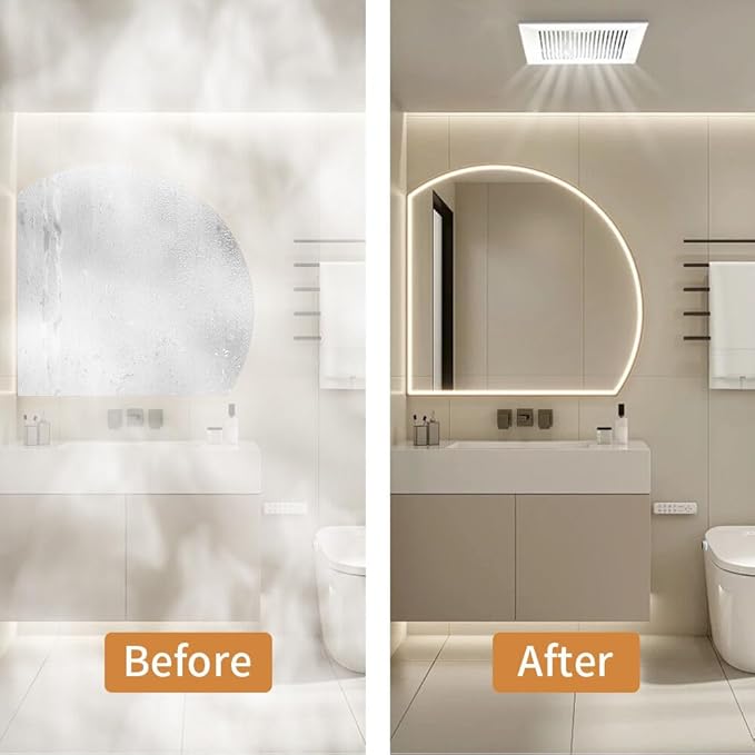 Bathroom Exhaust Fan 88CFM 1.0 Sone, Ultra-quiet Bathroom Vent Fan System - Image 6