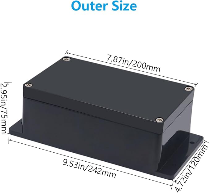 Project Box ABS Black Electrical Boxes IP67 Outdoor Waterproof Junction Box - Image 2