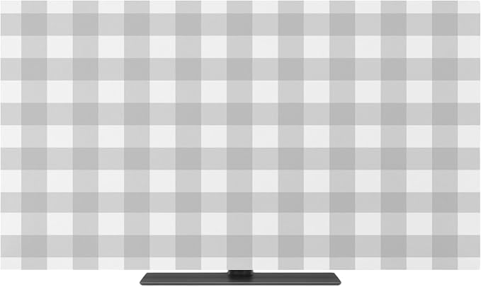 Farm Minimalist Gray Checker Indoor TV Cover, Elastic TV Screen Protector - Image 2