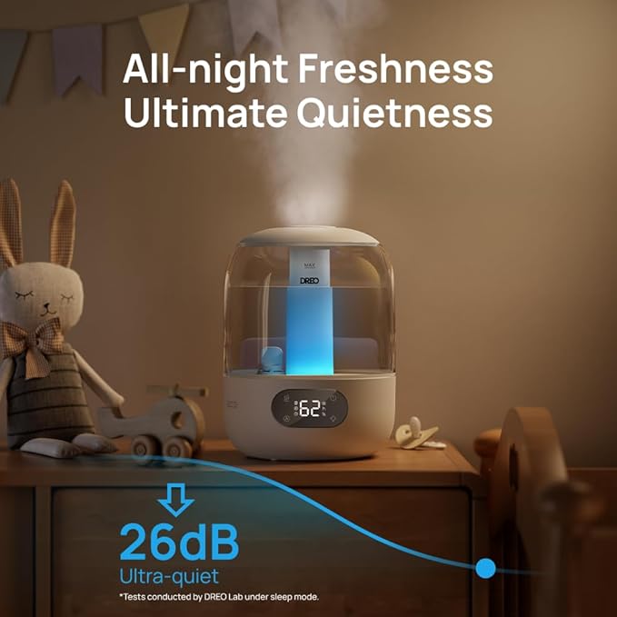 DREO Humidifiers for Bedroom, 3L Top Fill 30H & 26dB Quiet Runtime for Large - Image 3