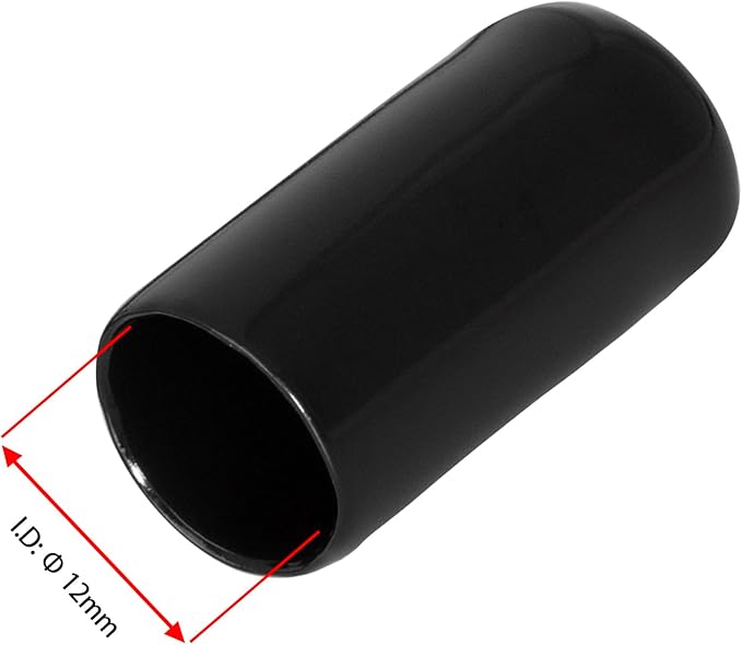 20 PCS Black Round Vinyl Rubber End Caps Kits, Flexible Screw Thread Protectors - Image 2