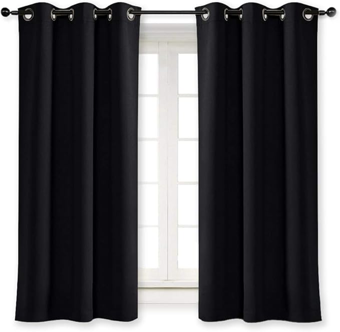 NICETOWN Black Out Curtain Panel Shade Solid Energy Efficient Eyelet Top Window by NICETOWN
