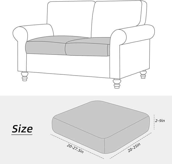 Fuloon Seat Cushion Covers, Stretch Couch Slipcovers Sofa Cushion Protective - Image 3