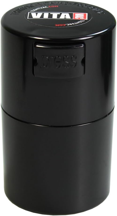 Vitavac - 5g to 20 grams Vacuum Sealed Container - Black by Tightpac+America+Inc.