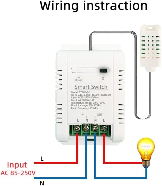 High Power Tuya 16A WiFi Temperature Humidity Controller -Wireless Remote - Image 2