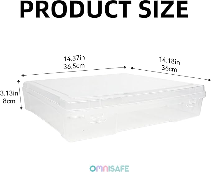 12" x 12" Plastic Scrapbook Paper Storage Cases, Thick Portable Organizers - Image 2
