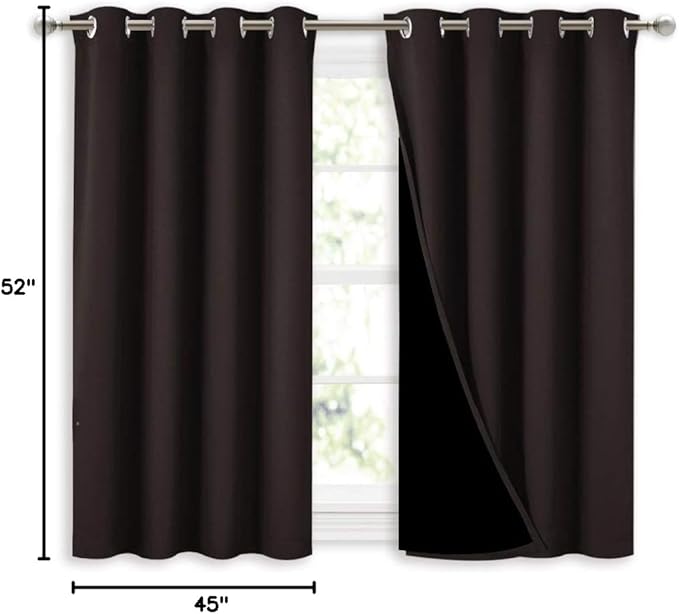 NICETOWN 100% Blackout Curtains 45 inches Length, 2 Thick Layers Completely - Image 9