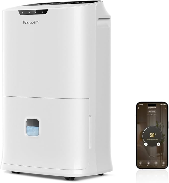 Energy Star 2024 Dehumidifier for Basement & Home, 90 Pint Smart Wi-Fi Control by pauvoern