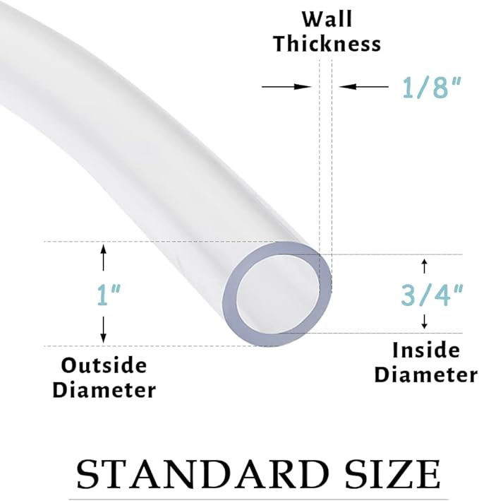 DAVCO 3/4" ID x 10ft Clear Vinyl Tubing, Low Pressure Flexible PVC Tubing - Image 2