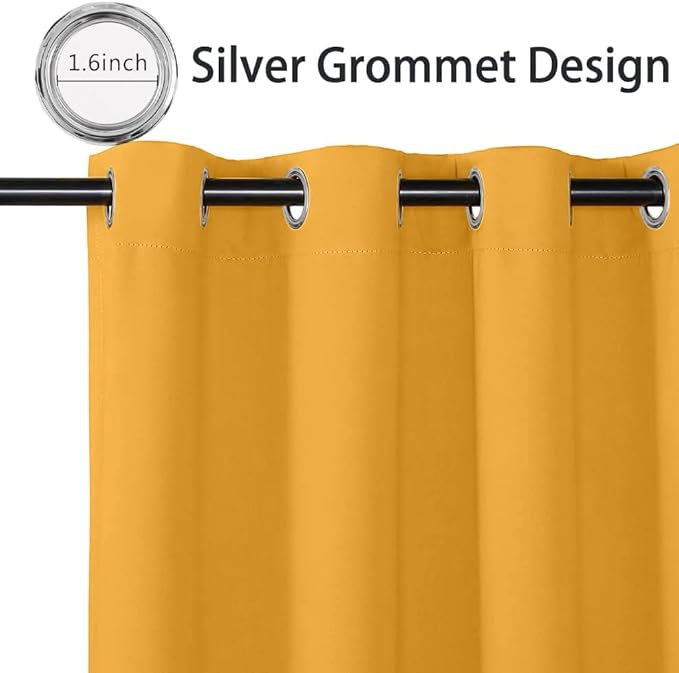 MYSKY HOME Mustard Yellow Curtains - Image 2