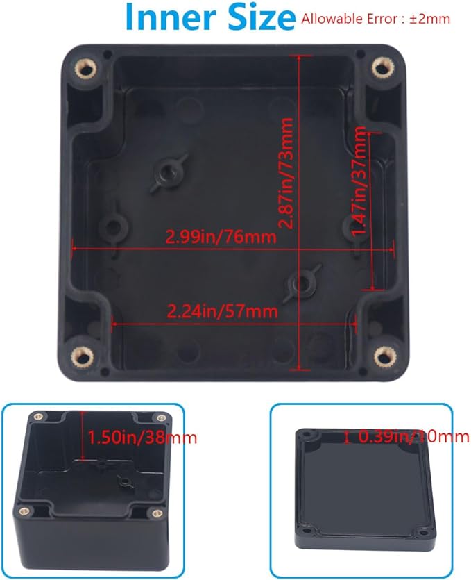 Outdoor Waterproof Junction Box IP67 Project Box ABS Black Electrical Boxes - Image 6