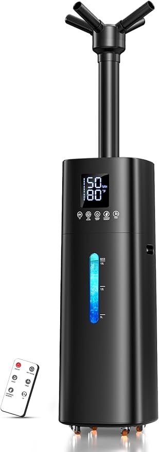 15L/4Gal Humidifier Large Room, 600mL/h Misting, 1200ft² Coverage, Auto by NexvaDirect