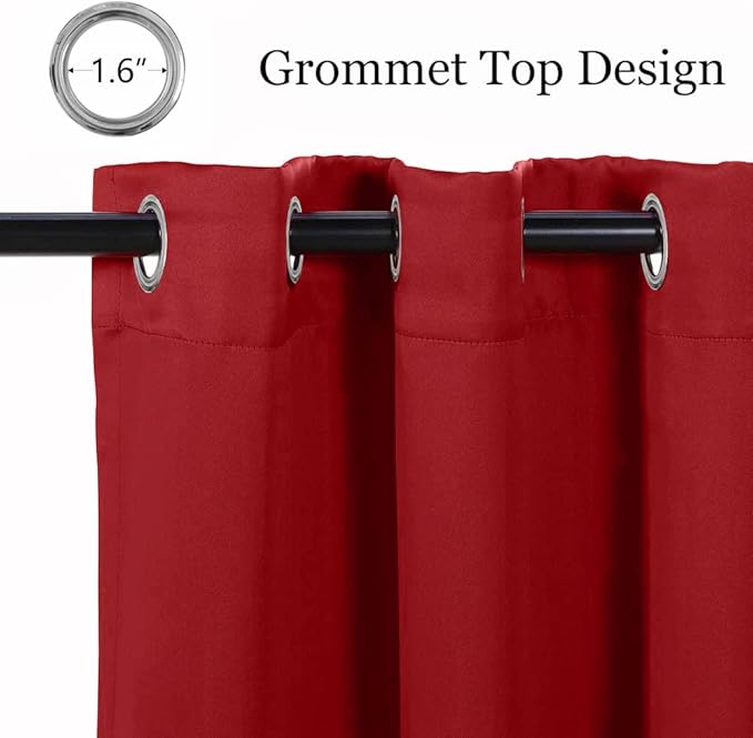 MYSKY HOME Red Blackout Curtain, Single Panel - Image 3