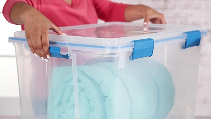 80 Quart Gasket Box, Weather-Resistant Large Clear Storage Bin - Image 2