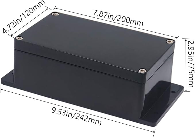 Project Box ABS Plastic Black Electrical Boxes IP65 Waterproof DIY Electronic - Image 2