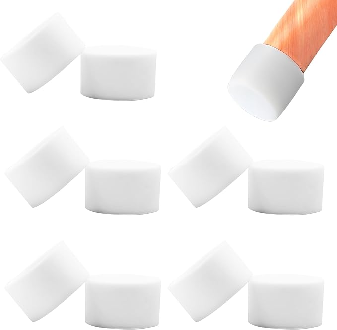 10 Pcs 1-3/8" Round Chair Leg Tips Caps, Silicone Rubber Furniture Leg Floor by BOPOREAE