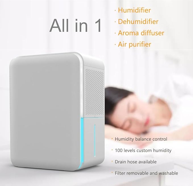 3 in 1 Dehumidifier, Humidifier & Air Filtration & aroma diffuser combo - 39Oz - Image 5