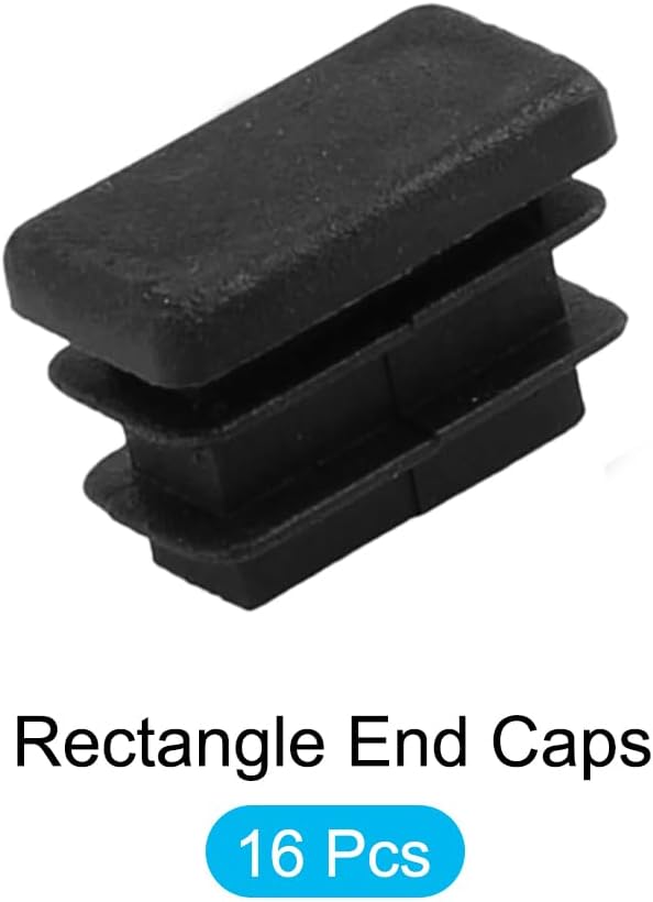 METALLIXITY Rectangle End Caps 16Pcs, Plastic Rectangle Tube Inserts Threaded - Image 5