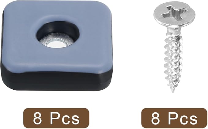 uxcell 8 Pcs Furniture Slider Pads, 1.57x1.57 Inch PTFE Square Screw-on - Image 3