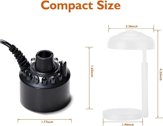 AGPTEK 12 LED Mist Maker Water Fountain Pond Fog Atomizer Air Humidifier - Image 4