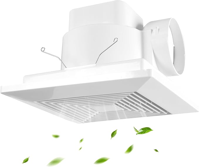 10 Inch Bathroom Exhaust Fan, 160 CFM 1.0 Sones Square Ultra Quiet Bathroom by Unknown