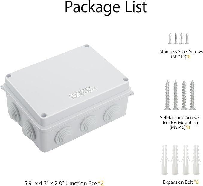 LeMotech ABS Plastic Dustproof Waterproof IP65 Junction Box Universal - Image 9