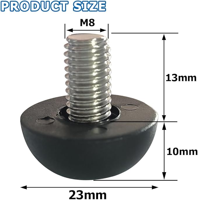 Hooshing 10PCS 8mm x 1.25 M8 Adjustable Furniture Levelers Replacement - Image 2