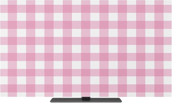 Minimalist Pink Buffalo Lattice Indoor TV Cover, Elastic TV Screen Protector by Unknown