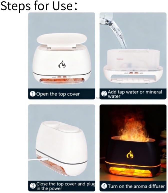Multi-Colour Flame Humidifier Aromatherapy Diffuser, 7-Colour Flame Humidifier - Image 6