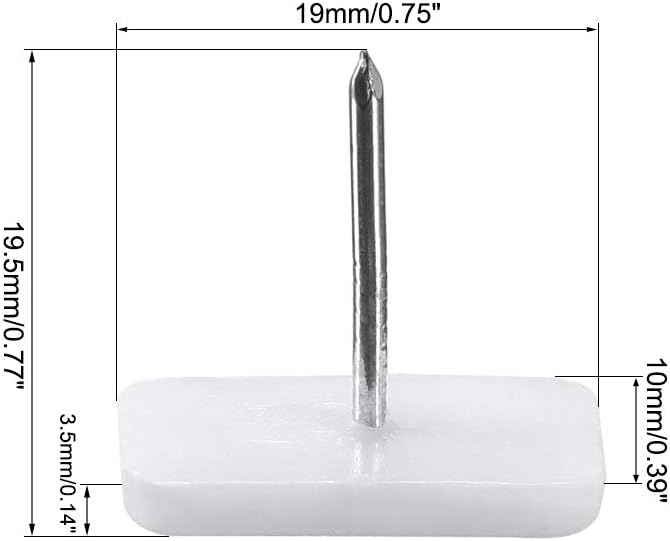 uxcell Furniture Feet Nail Plastic Glide Nails Square Chair Table Leg Protector - Image 2