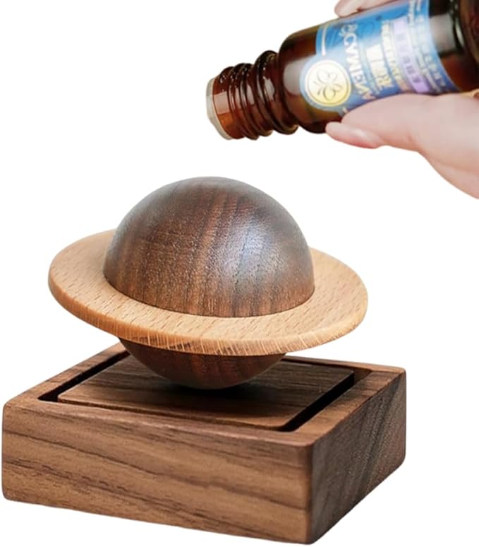 Wood Essential Oil Diffuser, Planet Walnut Aroma Therapy, Passive Diffuser by OULIGET
