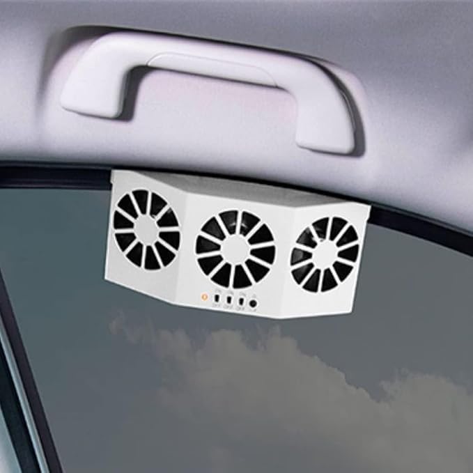 Solar Powered Car Window Exhaust Fan | 3 Fan Car Solar Power Air Vent Radiator - Image 7