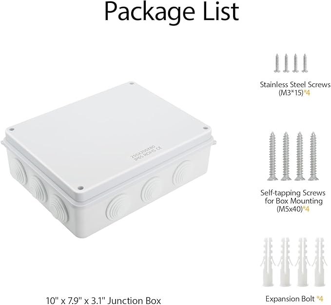 LeMotech Junction Box, ABS Plastic IP65 Waterproof and Dustproof, Universal - Image 9