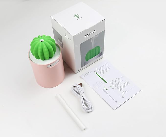 Mini Humidifier, 280ml USB Cool Mist Portable Cactus Air humidifier, - Image 6