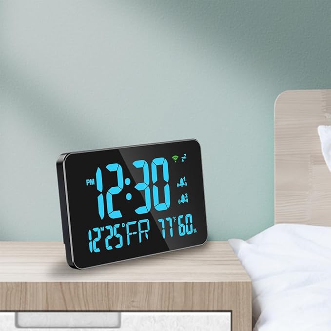 Walfront Tuya WiFi Digital Alarm Clock Desktop Clock Calendar Intelligent - Image 4