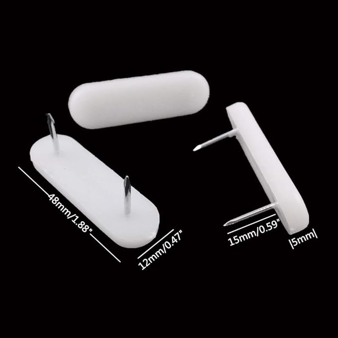 Luckycivia 60 PCS Plastic Head Double Pins, Furniture Chair Leg Feet Pads Glide - Image 2