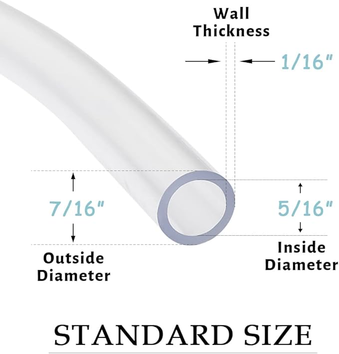 DAVCO 5/16" ID x 50ft Clear Vinyl Tubing, Low Pressure Flexible PVC Tubing - Image 2
