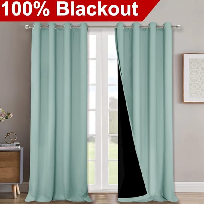 NICETOWN Full Shading Curtains 90 inches Long 2 Panels Set - Image 2