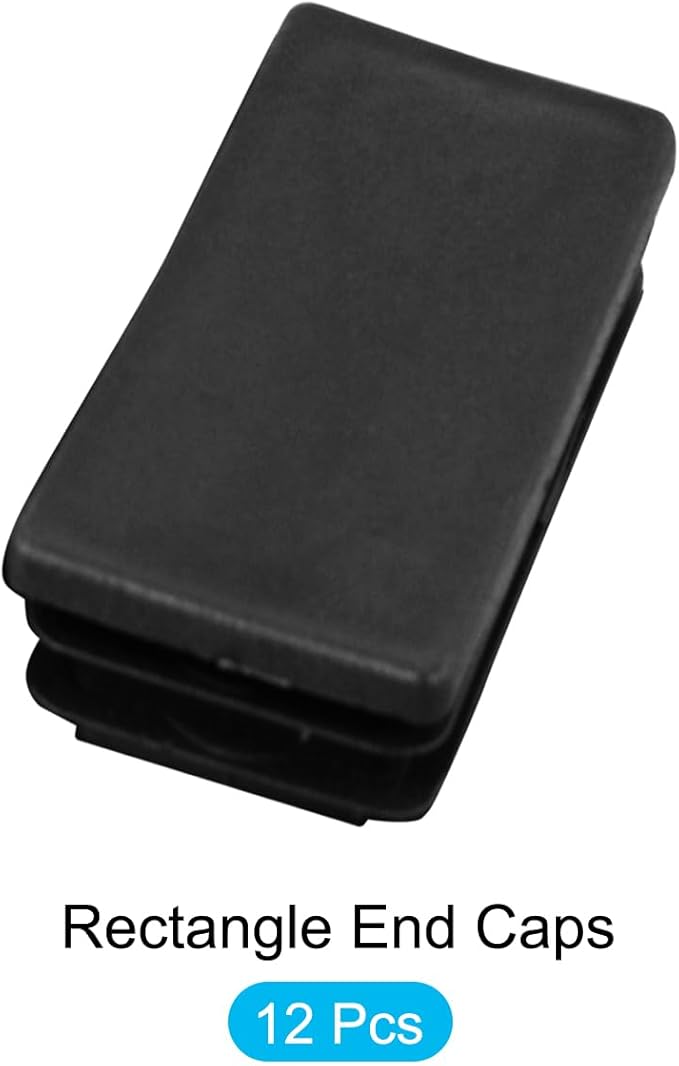 METALLIXITY Rectangle End Caps 12Pcs, Plastic Rectangle Tube Inserts Threaded - Image 5